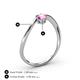 4 - Lucie Bold Oval Cut Pink Sapphire and Round Emerald 2 Stone Promise Ring 