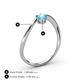 4 - Lucie Bold Oval Cut Blue Topaz and Round Iolite 2 Stone Promise Ring 