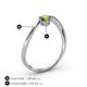 4 - Lucie Bold Oval Cut Peridot and Round Iolite 2 Stone Promise Ring 