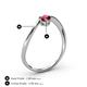 4 - Lucie Bold Oval Cut Ruby and Round Iolite 2 Stone Promise Ring 