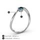 4 - Lucie Bold Oval Cut London Blue Topaz and Round Iolite 2 Stone Promise Ring 