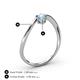 4 - Lucie Bold Oval Cut Aquamarine and Round Iolite 2 Stone Promise Ring 