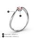 4 - Lucie Bold Oval Cut Morganite and Round Iolite 2 Stone Promise Ring 