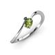 3 - Lucie Bold Oval Cut Peridot and Round London Blue Topaz 2 Stone Promise Ring 
