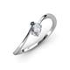 3 - Lucie Bold Oval Cut White Sapphire and Round London Blue Topaz 2 Stone Promise Ring 