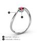 4 - Lucie Bold Oval Cut Ruby and Round London Blue Topaz 2 Stone Promise Ring 
