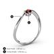 4 - Lucie Bold Oval Cut Red Garnet and Round Peridot 2 Stone Promise Ring 