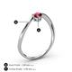 4 - Lucie Bold Oval Cut Ruby and Round Peridot 2 Stone Promise Ring 