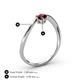 4 - Lucie Bold Oval Cut Red Garnet and Round Pink Sapphire 2 Stone Promise Ring 