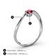 4 - Lucie Bold Oval Cut Ruby and Round Pink Sapphire 2 Stone Promise Ring 