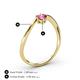 4 - Lucie Bold Oval Cut and Round Pink Tourmaline 2 Stone Promise Ring 