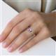 5 - Lucie Bold Oval Cut Iolite and Round Pink Tourmaline 2 Stone Promise Ring 