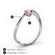 4 - Lucie Bold Oval Cut Morganite and Round Pink Tourmaline 2 Stone Promise Ring 