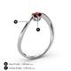 4 - Lucie Bold Oval Cut and Round Red Garnet 2 Stone Promise Ring 