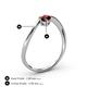 4 - Lucie Bold Oval Cut Red Garnet and Round Rhodolite Garnet 2 Stone Promise Ring 