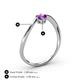 4 - Lucie Bold Oval Cut Amethyst and Round Ruby 2 Stone Promise Ring 