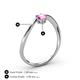 4 - Lucie Bold Oval Cut Pink Sapphire and Round Ruby 2 Stone Promise Ring 