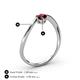 4 - Lucie Bold Oval Cut Red Garnet and Round Ruby 2 Stone Promise Ring 