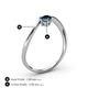 4 - Lucie Bold Oval Cut London Blue Topaz and Round Tanzanite 2 Stone Promise Ring 