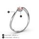 4 - Lucie Bold Oval Cut Morganite and Round White Sapphire 2 Stone Promise Ring 