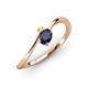 3 - Lucie Bold Oval Cut Blue Sapphire and Round Yellow Sapphire 2 Stone Promise Ring 