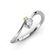 3 - Lucie Bold Oval Cut White Sapphire and Round Yellow Sapphire 2 Stone Promise Ring 
