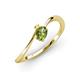 3 - Lucie Bold Oval Cut Peridot and Round Yellow Sapphire 2 Stone Promise Ring 