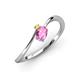3 - Lucie Bold Oval Cut Pink Sapphire and Round Yellow Sapphire 2 Stone Promise Ring 