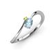 3 - Lucie Bold Oval Cut Aquamarine and Round Yellow Sapphire 2 Stone Promise Ring 