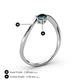 4 - Lucie Bold Oval Cut London Blue Topaz and Round Yellow Sapphire 2 Stone Promise Ring 