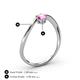 4 - Lucie Bold Oval Cut Pink Sapphire and Round Yellow Sapphire 2 Stone Promise Ring 