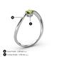 4 - Lucie Bold Oval Cut Peridot and Round Yellow Sapphire 2 Stone Promise Ring 