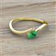 2 - Lucie Bold Oval Cut Emerald and Round Diamond 2 Stone Promise Ring 