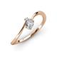 3 - Lucie Bold Oval Cut and Round Diamond 2 Stone Promise Ring 