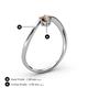 4 - Lucie Bold Oval Cut Smoky Quartz and Round Diamond 2 Stone Promise Ring 