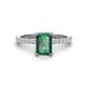 1 - Charlotte Desire 7x5 mm Emerald Cut Lab Created Alexandrite and Round Diamond Hidden Halo Engagement Ring 