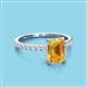 3 - Charlotte Desire 8x6 mm Emerald Cut Citrine and Round Diamond Hidden Halo Engagement Ring 