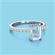 3 - Charlotte Desire 8x6 mm Emerald Cut Aquamarine and Round Diamond Hidden Halo Engagement Ring 