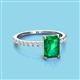 3 - Charlotte Desire 8x6 mm Emerald Cut Emerald and Round Diamond Hidden Halo Engagement Ring 