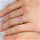 6 - Charlotte Desire 8x6 mm Emerald Cut Pink Sapphire and Round Diamond Hidden Halo Engagement Ring 