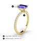 5 - Charlotte Desire 8x6 mm Emerald Cut Tanzanite and Round Diamond Hidden Halo Engagement Ring 