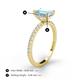 5 - Charlotte Desire 8x6 mm Emerald Cut Aquamarine and Round Diamond Hidden Halo Engagement Ring 