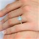 6 - Charlotte Desire 8x6 mm Emerald Cut Aquamarine and Round Diamond Hidden Halo Engagement Ring 