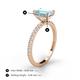 5 - Charlotte Desire 8x6 mm Emerald Cut Aquamarine and Round Diamond Hidden Halo Engagement Ring 