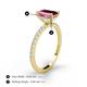 5 - Charlotte Desire 8x6 mm Emerald Cut Pink Tourmaline and Round Diamond Hidden Halo Engagement Ring 