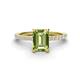 1 - Charlotte Desire 8x6 mm Emerald Cut Peridot and Round Diamond Hidden Halo Engagement Ring 