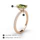 5 - Charlotte Desire 8x6 mm Emerald Cut Peridot and Round Diamond Hidden Halo Engagement Ring 