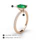 5 - Charlotte Desire 8x6 mm Emerald Cut Emerald and Round Diamond Hidden Halo Engagement Ring 