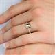 6 - Charlotte Desire 8x6 mm Emerald Cut Smoky Quartz and Round Diamond Hidden Halo Engagement Ring 