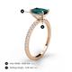 5 - Charlotte Desire 8x6 mm Emerald Cut London Blue Topaz and Round Diamond Hidden Halo Engagement Ring 